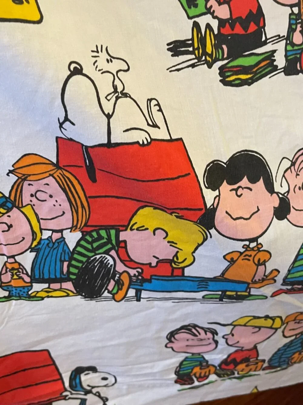 1971 Peanuts Twin Flat Bed Sheet/Pillow Case “Happiness Is Being 1 of the Gang”